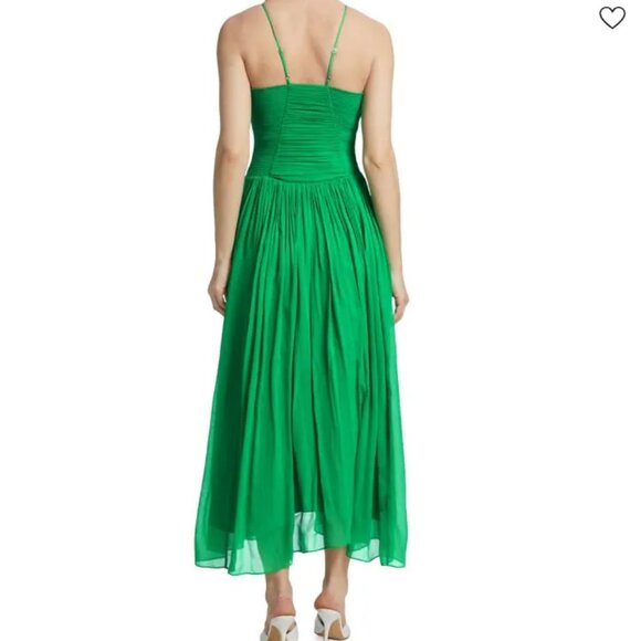 A.L.C. Rumi Silk Halterneck Midi Dress in Green NWT - Picture 3 of 10